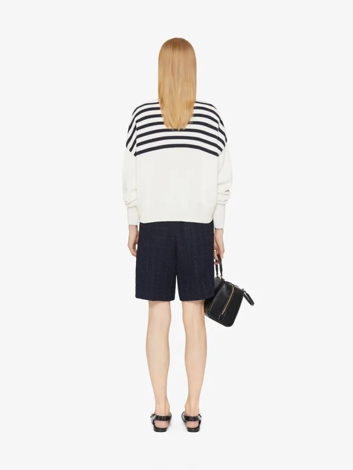 4g Striped Sweater In Wool And Cotton Whitenavy Women Givenchy Sweaters