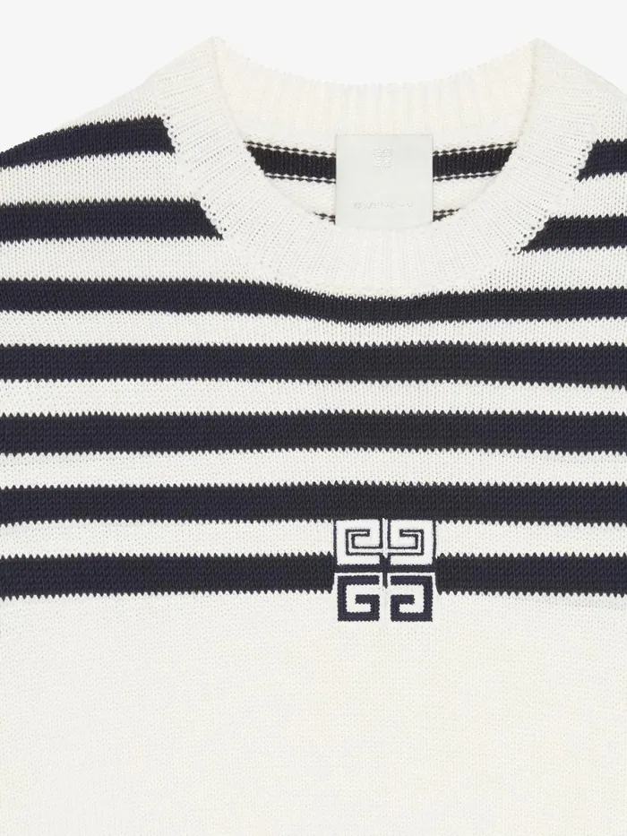 4g Striped Sweater In Wool And Cotton Whitenavy Women Givenchy Sweaters