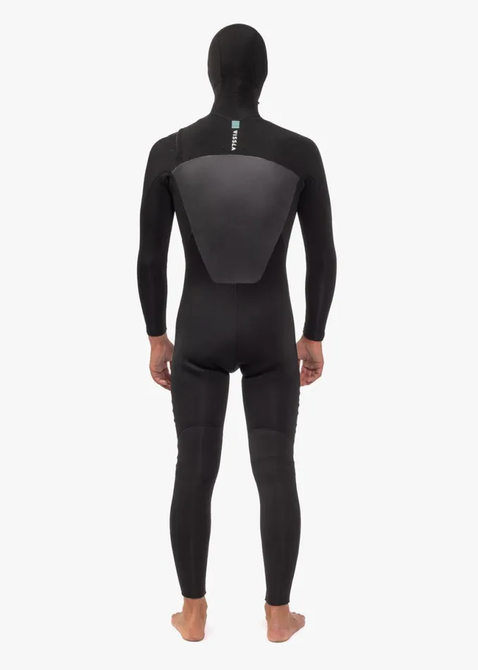 7 Seas 543 Full Hooded Chest Zip Wetsuit Black Men Vissla Wetsuits