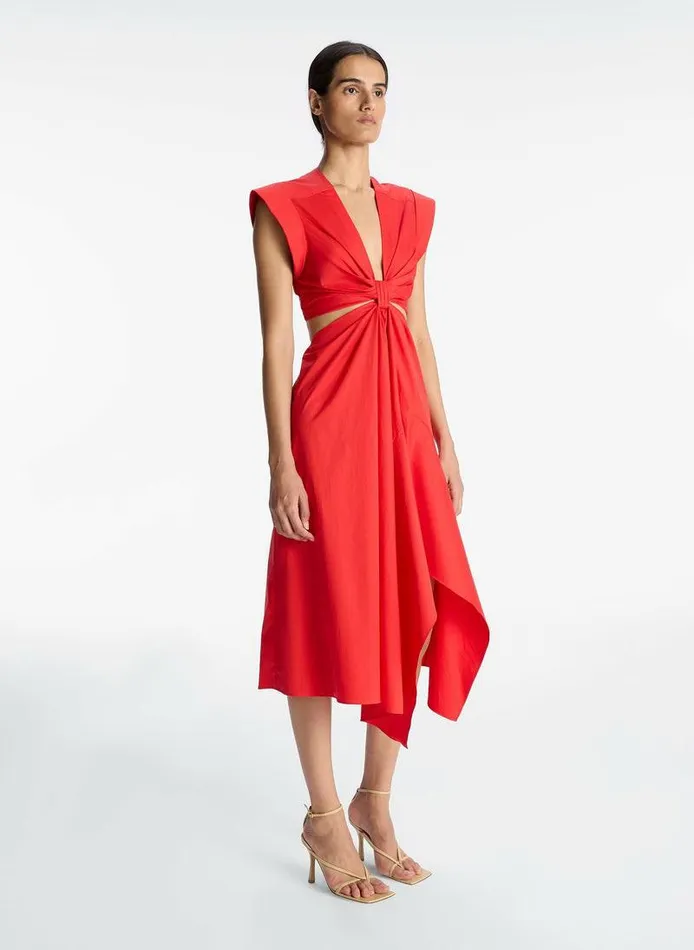 Accessories Women ALC Alessia Cotton Midi Dress Ruby Accessories Women ALC Alessia Cotton Midi Dress Ruby
