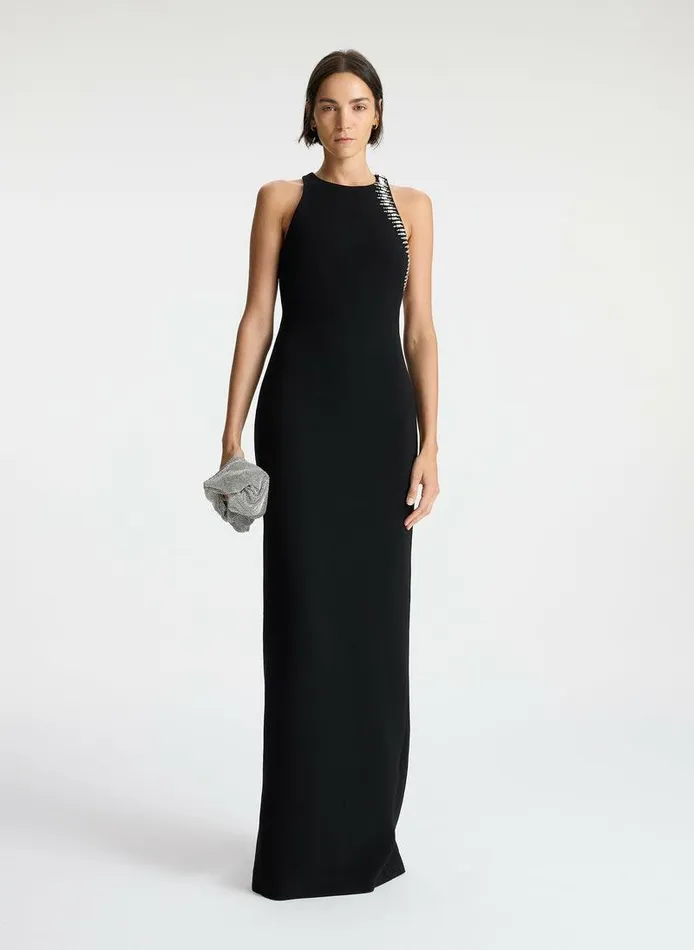 Accessories Women ALC Skyler Embellished Open Back Dress Black
