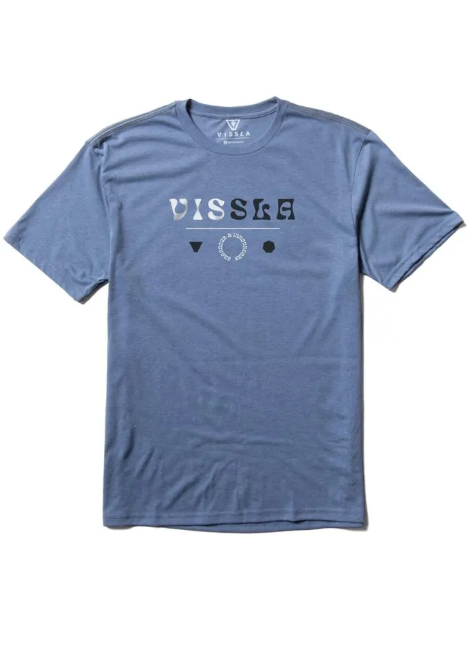 Adaptation Comp Lite Eco Performance Tee Harbor Blue Heather Men Vissla Tees