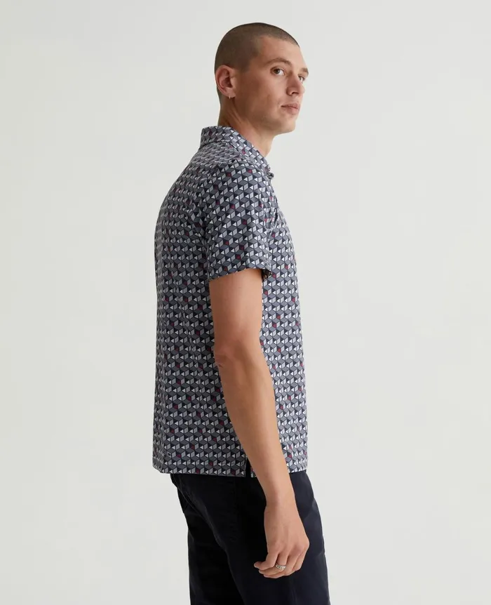 AG Jeans Bryce Polo Accent Cubes Dark Grey Multi Men Polos AG Jeans Bryce Polo Accent Cubes Dark Grey Multi Men Polos