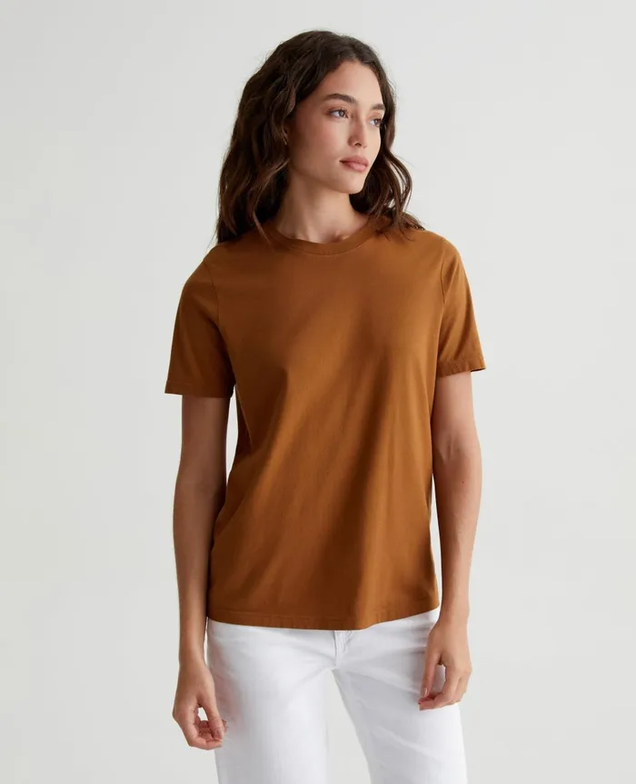 AG Jeans Jagger Crew Tree Bark Women Tees and Tanks