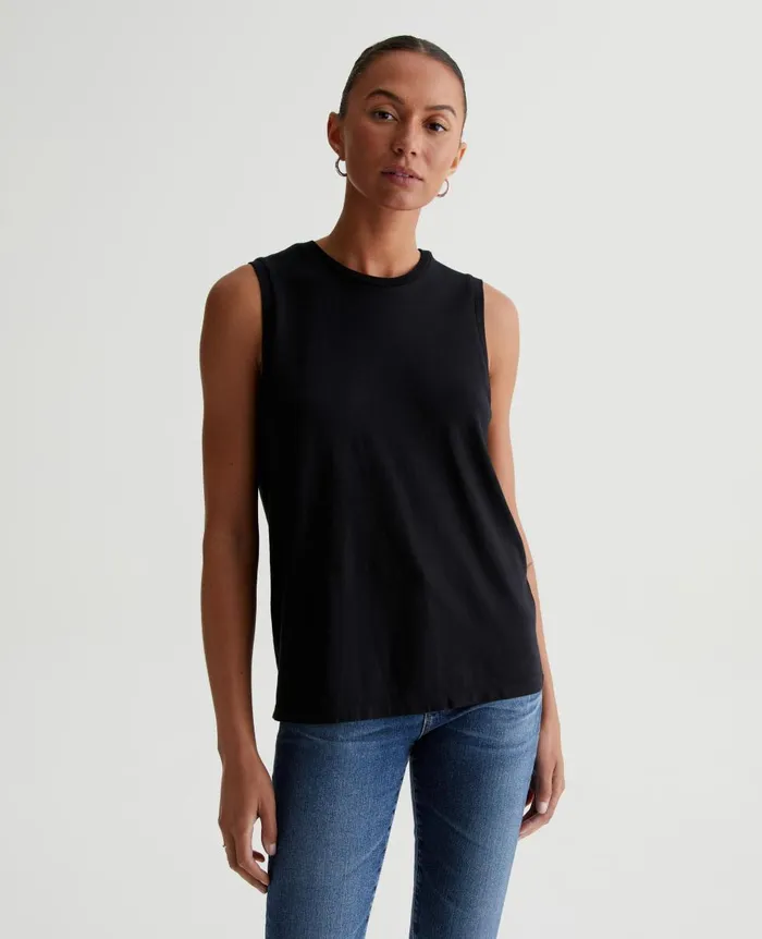 AG Jeans Jagger Muscle Tank True Black Women Tees and Tanks AG Jeans Jagger Muscle Tank True Black Women Tees and Tanks