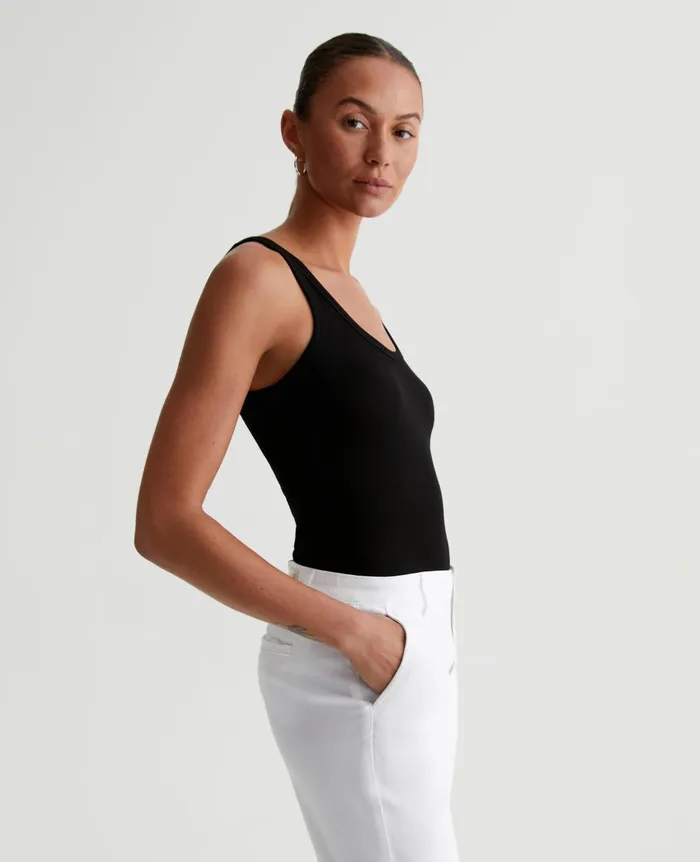 AG Jeans Jaxon Tank True Black Women Tees and Tanks