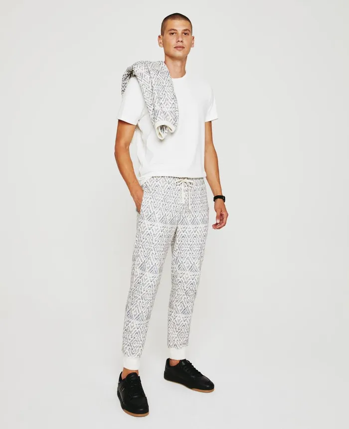 AG Jeans Kenji Sweatpant Diamond Chevron Blue Multi Men Sweatpants