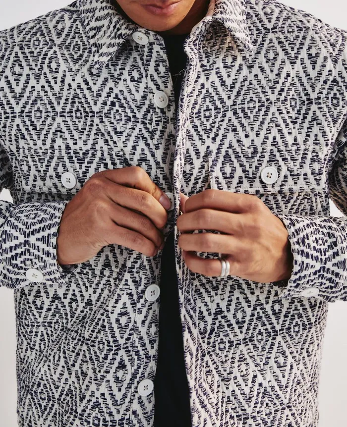 AG Jeans Nolan Jacket Diamond Chevron Blue Multi Men Jackets AG Jeans Nolan Jacket Diamond Chevron Blue Multi Men Jackets