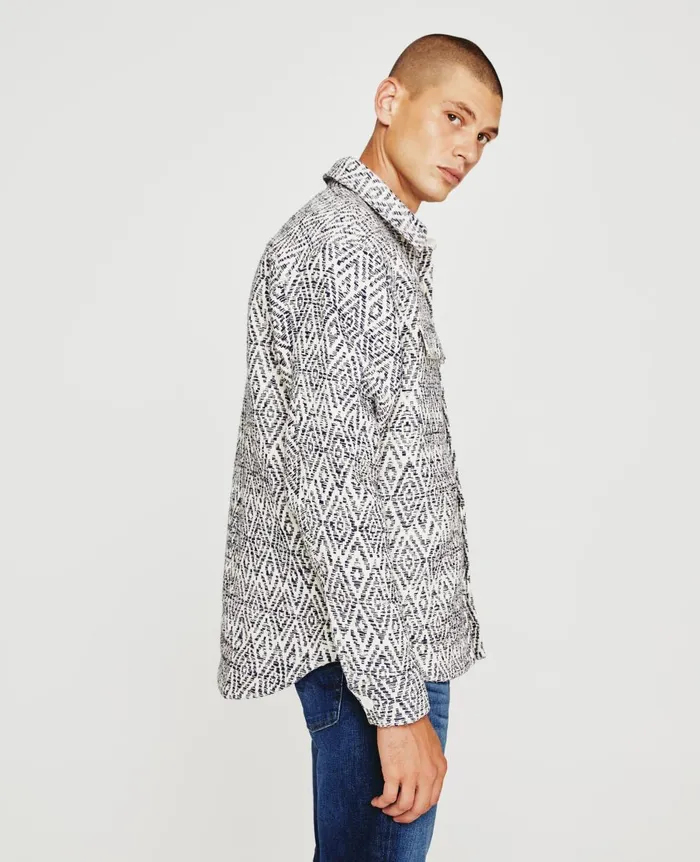 AG Jeans Nolan Jacket Diamond Chevron Blue Multi Men Jackets AG Jeans Nolan Jacket Diamond Chevron Blue Multi Men Jackets
