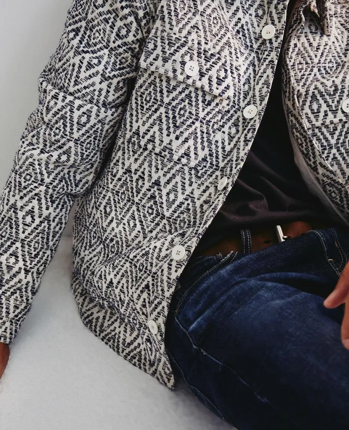 AG Jeans Nolan Jacket Diamond Chevron Blue Multi Men Jackets AG Jeans Nolan Jacket Diamond Chevron Blue Multi Men Jackets