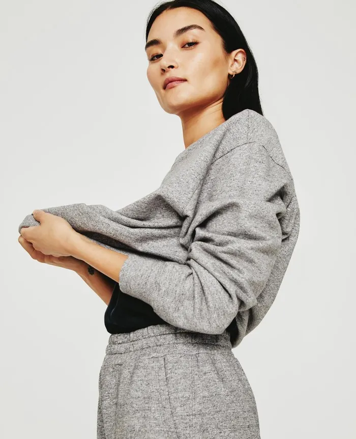AG Jeans Nova Crew Heather Grey Women Sweatshirts