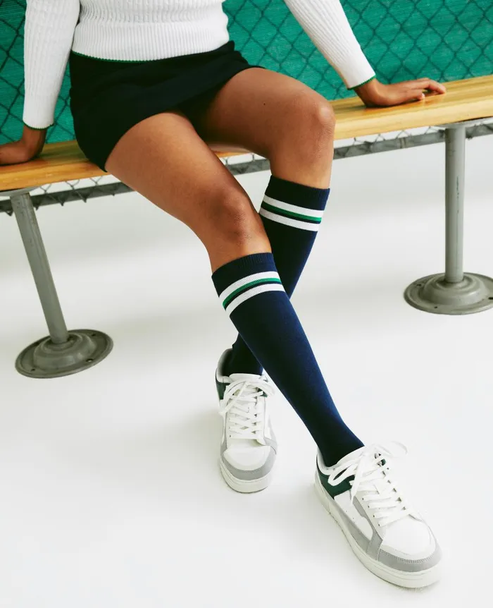 AG Jeans Weddington Knee High Socks Triple Stripe Court Navy WomenMen Socks