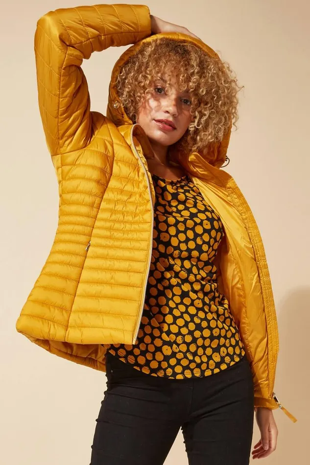 Amber Hooded Zip Through Padded Coat Women Roman Coats