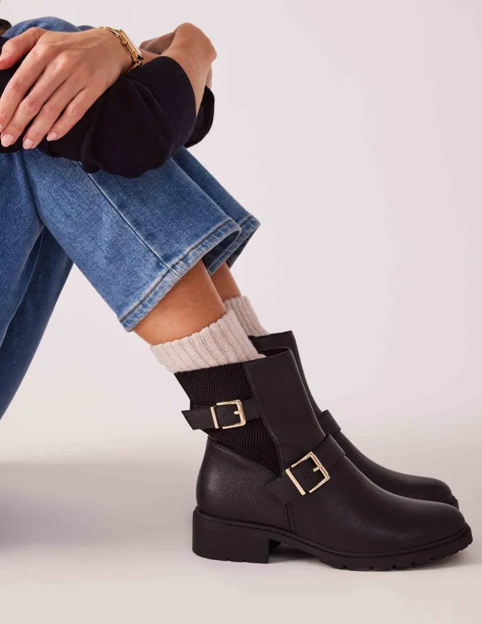 Anne Klein Flori Boot Black Smooth Women Shoes