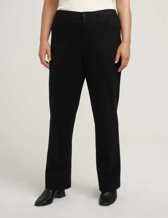 Anne Klein Plus Size Flare Leg Compression Pant Anne Black Women Clothing
