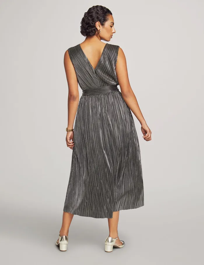 Anne Klein Surplice Midi Dress With Sash Anne Black Women Clothing