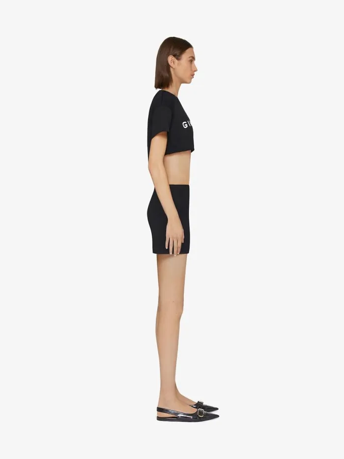 Archetype Cropped TShirt In Cotton Black Women Givenchy Tops and Shirts