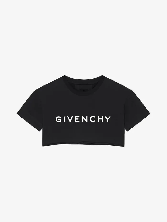 Archetype Cropped TShirt In Cotton Black Women Givenchy Tops and Shirts