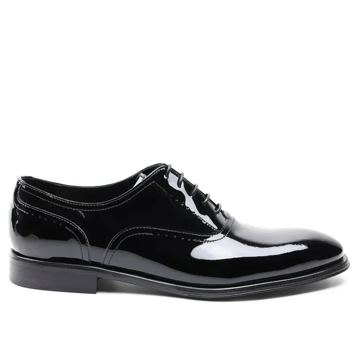 Arno Sera PlainToe Balmoral Oxford 8211 Black Patent Men Bruno Magli Laceups and Oxfords