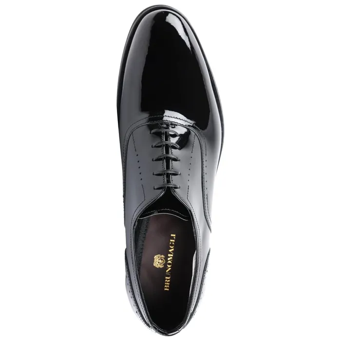 Arno Sera PlainToe Balmoral Oxford 8211 Black Patent Men Bruno Magli Laceups and Oxfords