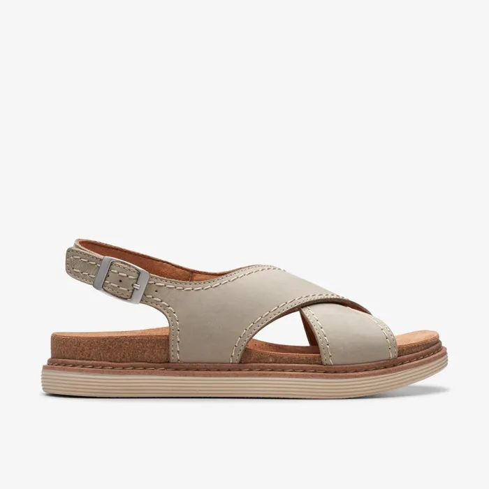 Arwell Sling Stone Nubuck Women Clarks Sandals and Flip Flops