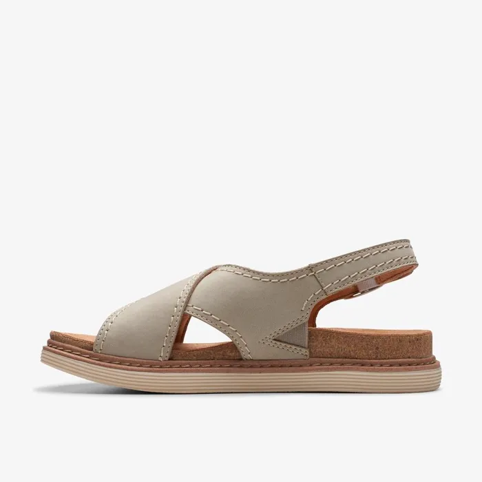 Arwell Sling Stone Nubuck Women Clarks Sandals and Flip Flops