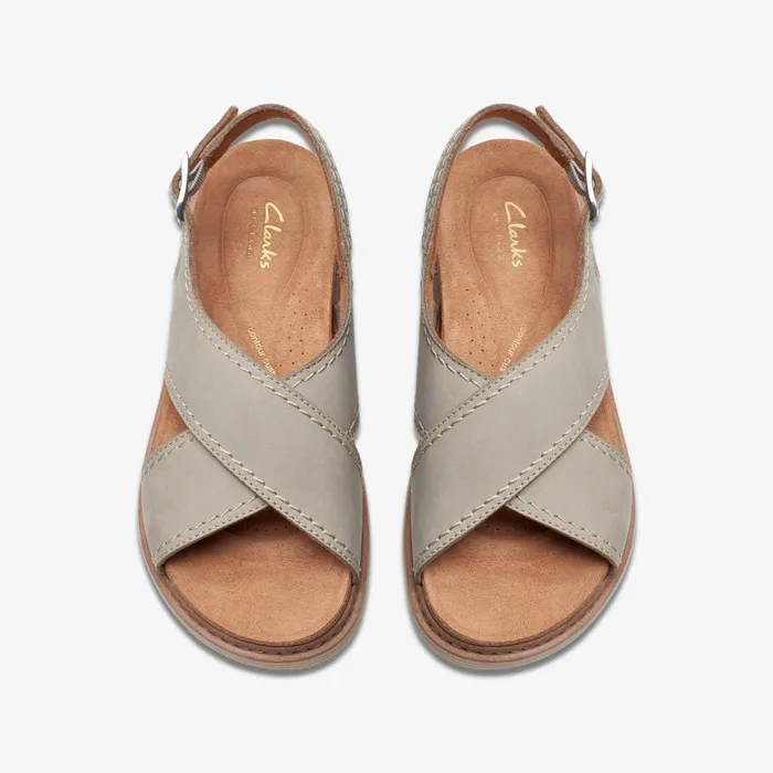 Arwell Sling Stone Nubuck Women Clarks Sandals and Flip Flops