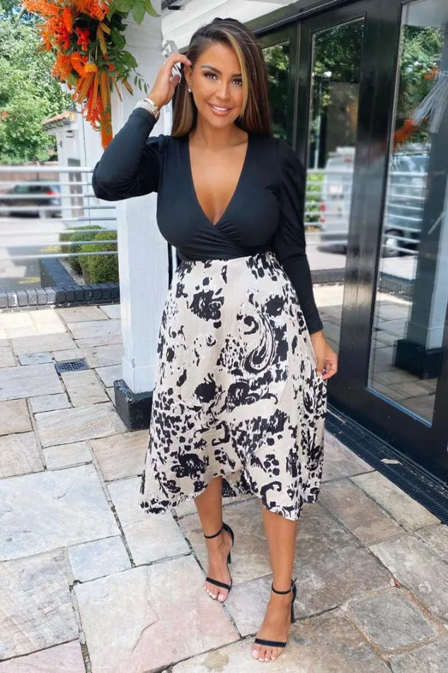 AX Paris Multi 2 In 1 Animal Print Wrap Midi Dress Wedding Guest Dresses