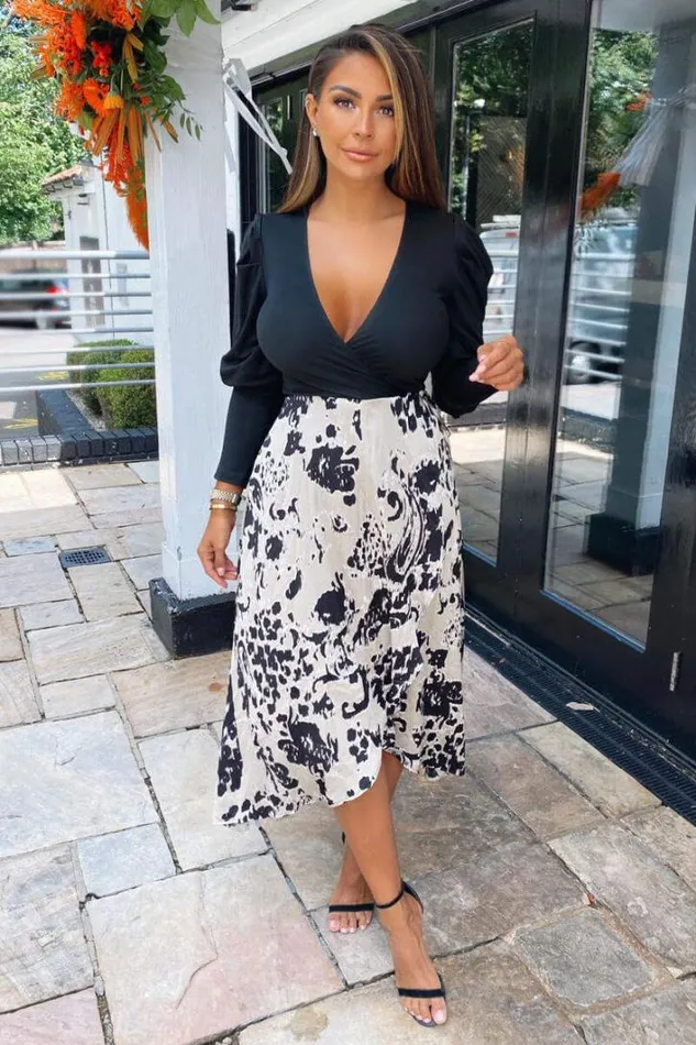 AX Paris Multi 2 In 1 Animal Print Wrap Midi Dress Wedding Guest Dresses