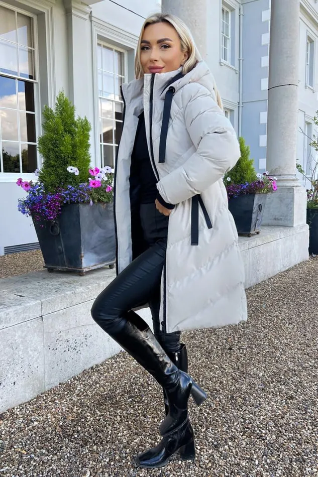 AX Paris Oyster LongLine Padded Coat Coats and Jackets