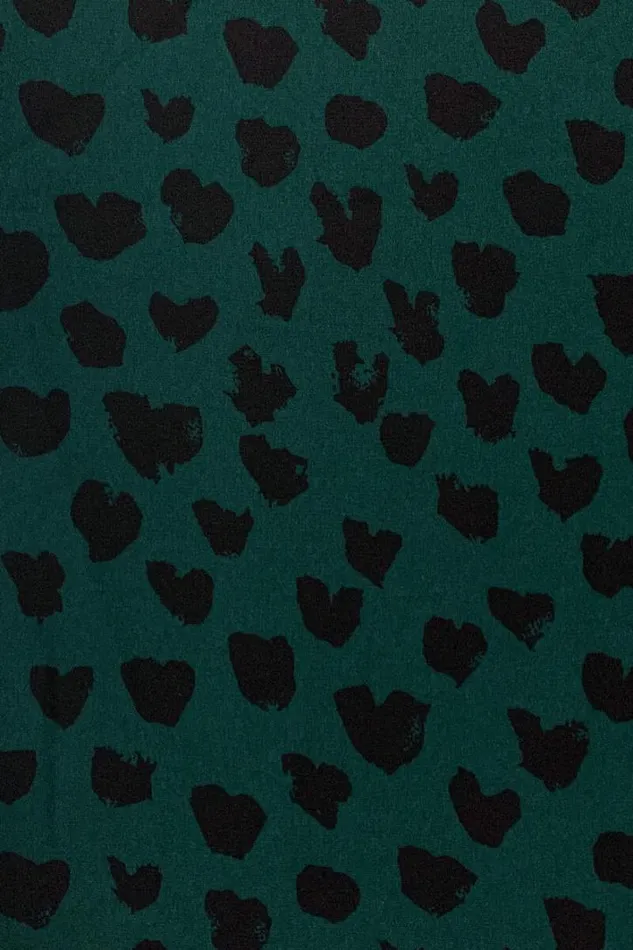 AX Paris Teal Heart Printed Ruched Side Midi Dress Wedding Guest Dresses
