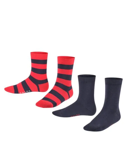 Babies and Kids Happy Stripe 2Pack Kids Socks Marine FALKE Socks