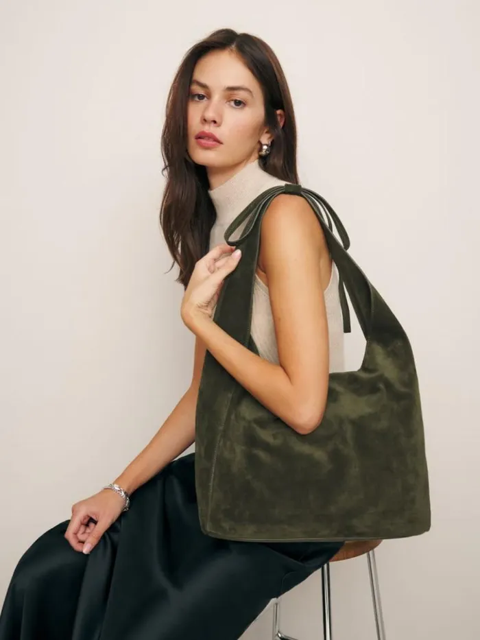 Bags The Reformation Medium Vittoria Tote Bag Leccio Suede