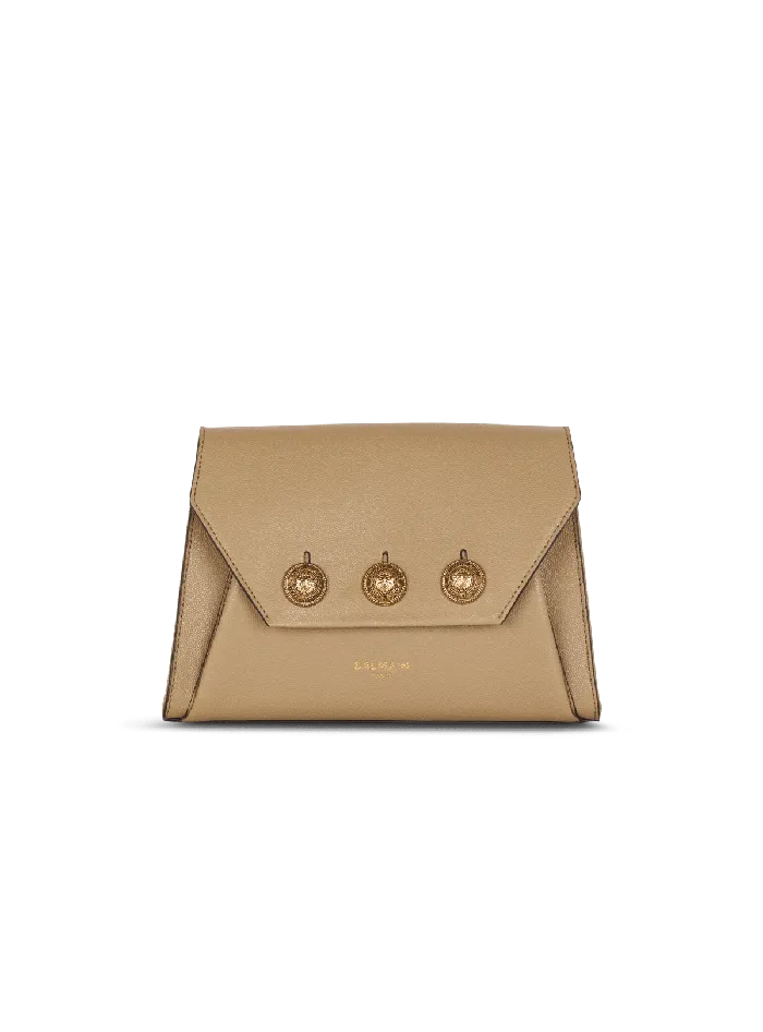 Balmain Clutches Women Emblegraveme Flap Grained Calfskin Bag Brown