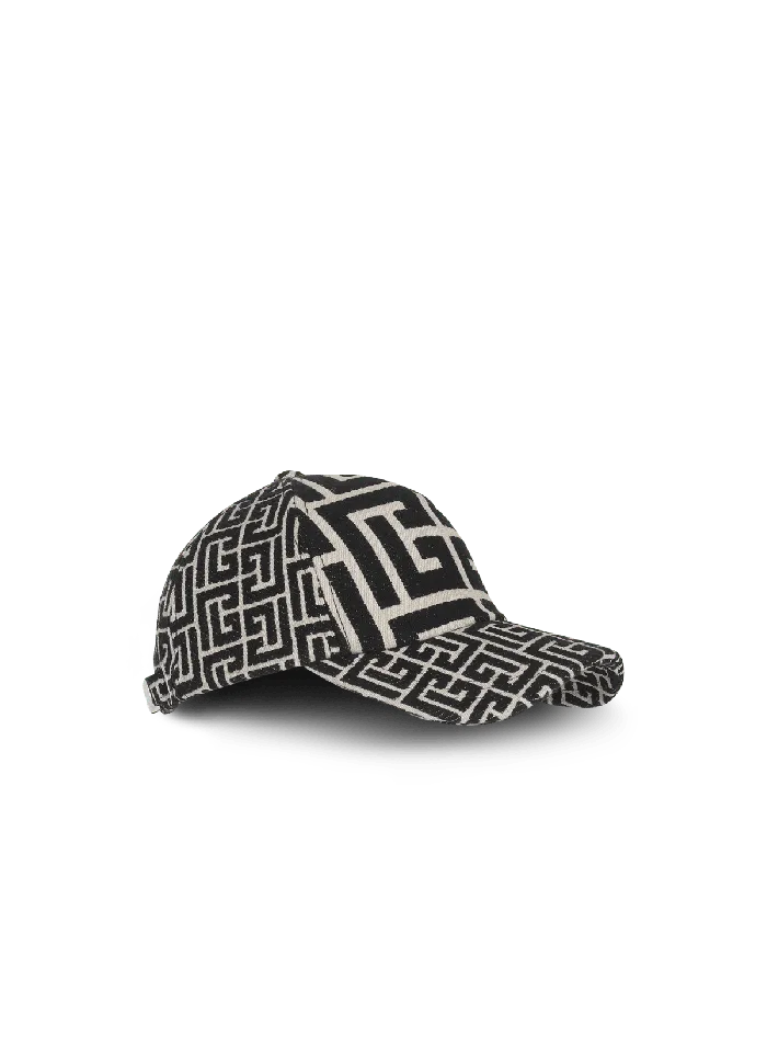 Balmain Hats And Caps Women Monogrammed Jacquard Cap Black
