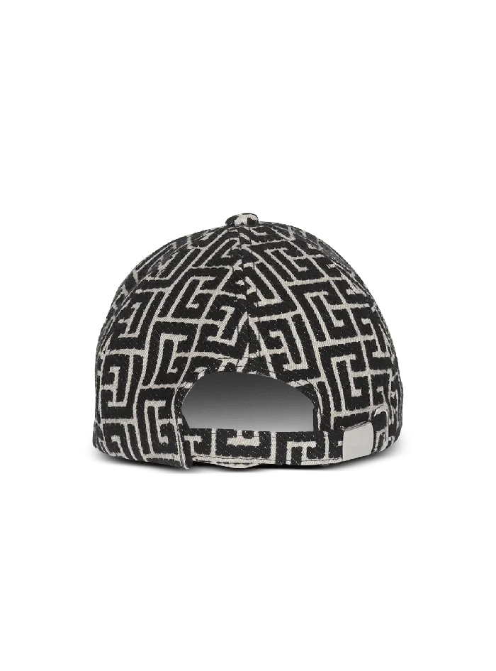 Balmain Hats And Caps Women Monogrammed Jacquard Cap Black