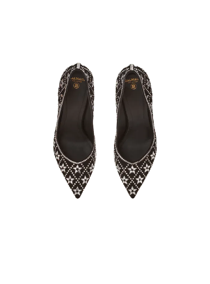 Balmain High Heels and Pumps Women Ruby Suede And Crystal Pumps Black