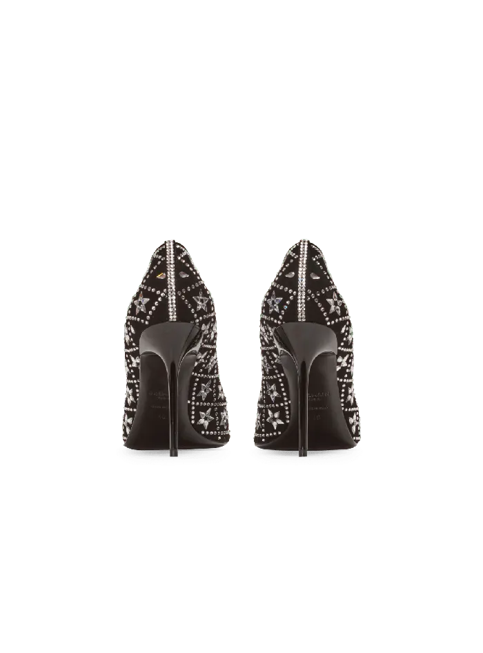 Balmain High Heels and Pumps Women Ruby Suede And Crystal Pumps Black