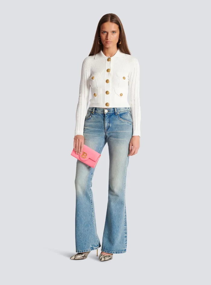 Balmain Knitwear Women Buttoned Knit Cardigan White