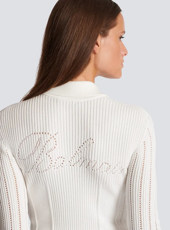 Balmain Knitwear Women Buttoned Knit Cardigan White