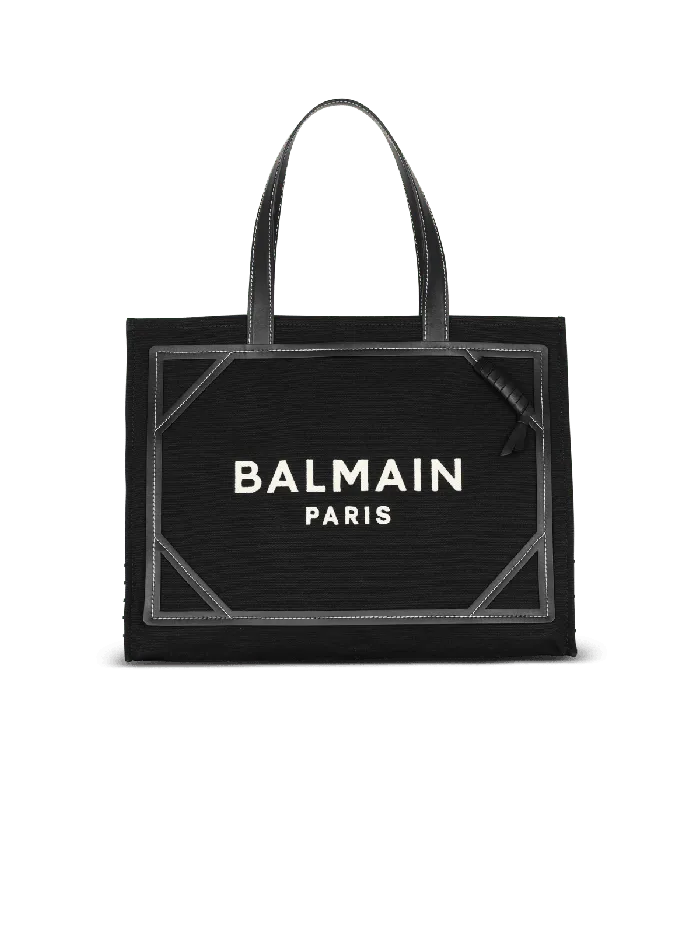 Balmain Shoulder Bags Women BArmy 42 Monogram Canvas And Leather Tote Bag Black Balmain Shoulder Bags Women BArmy 42 Monogram Canvas And Leather Tote Bag Black