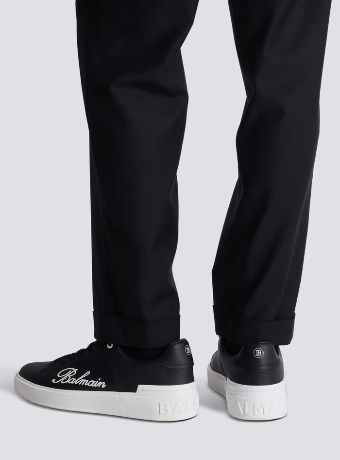 Balmain Sneakers Men BCourt Signature Calfskin Sneakers Black