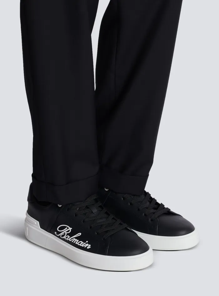 Balmain Sneakers Men BCourt Signature Calfskin Sneakers Black