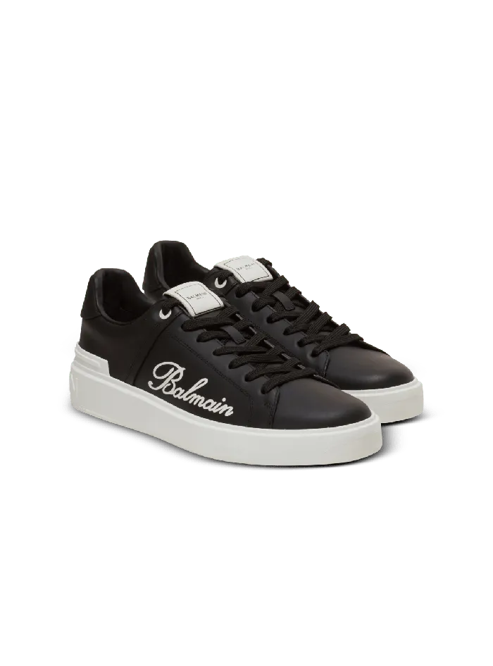 Balmain Sneakers Men BCourt Signature Calfskin Sneakers Black