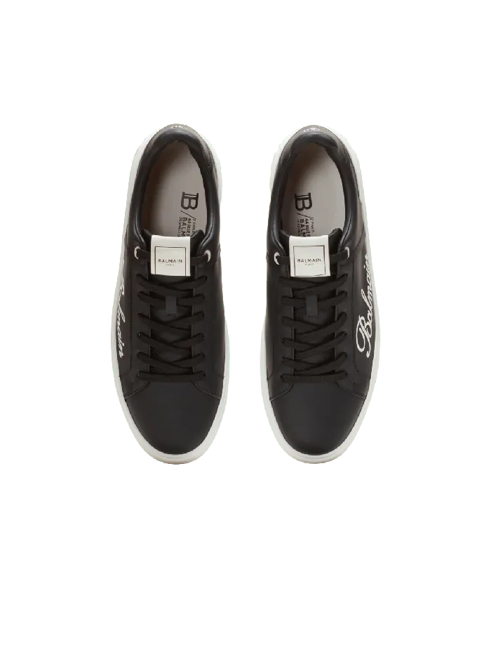 Balmain Sneakers Men BCourt Signature Calfskin Sneakers Black