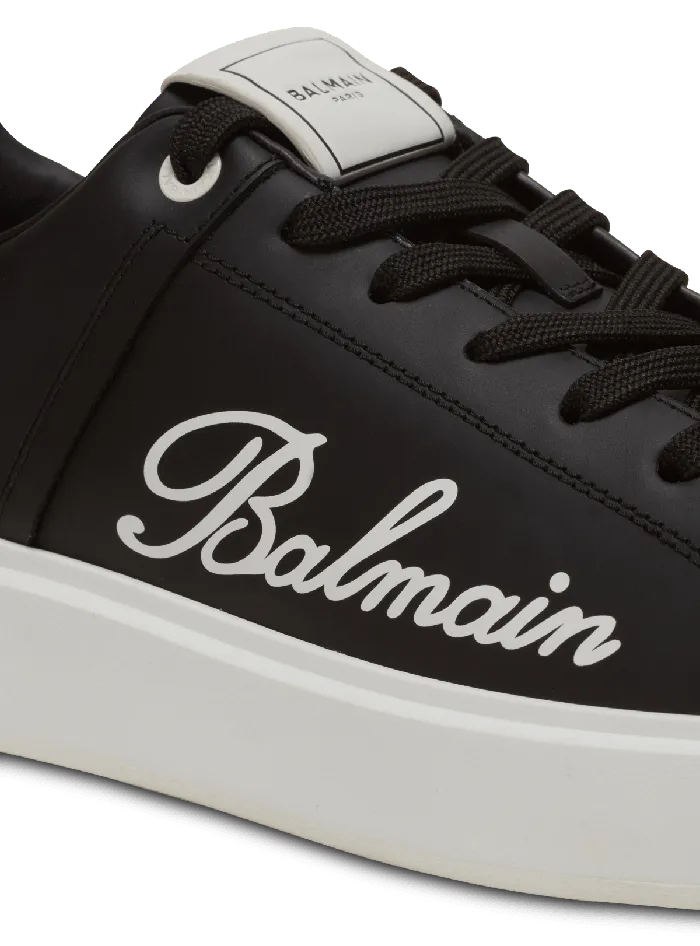 Balmain Sneakers Men BCourt Signature Calfskin Sneakers Black