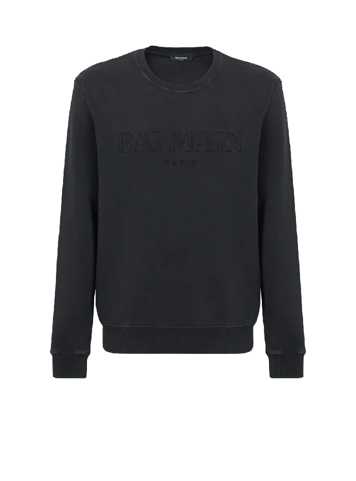 Balmain Sweatshirts Men Vintage Sweatshirt Grey
