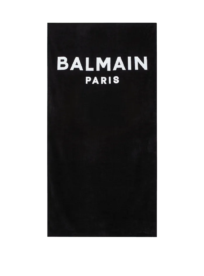 Balmain Swimwear WomenMen Paris Beach Towel Black