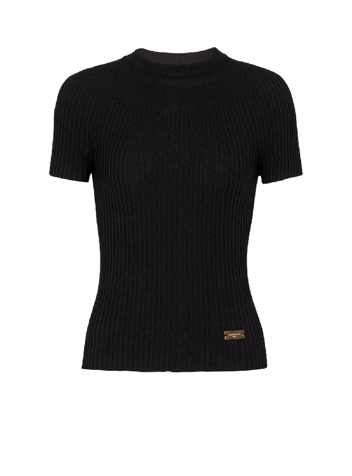Balmain Tops And Shirts Women Ribbed Knit Top Black