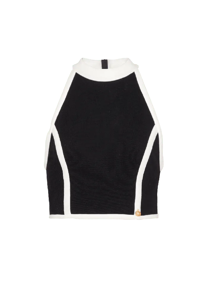 Balmain Tops And Shirts Women Twotone Top Black